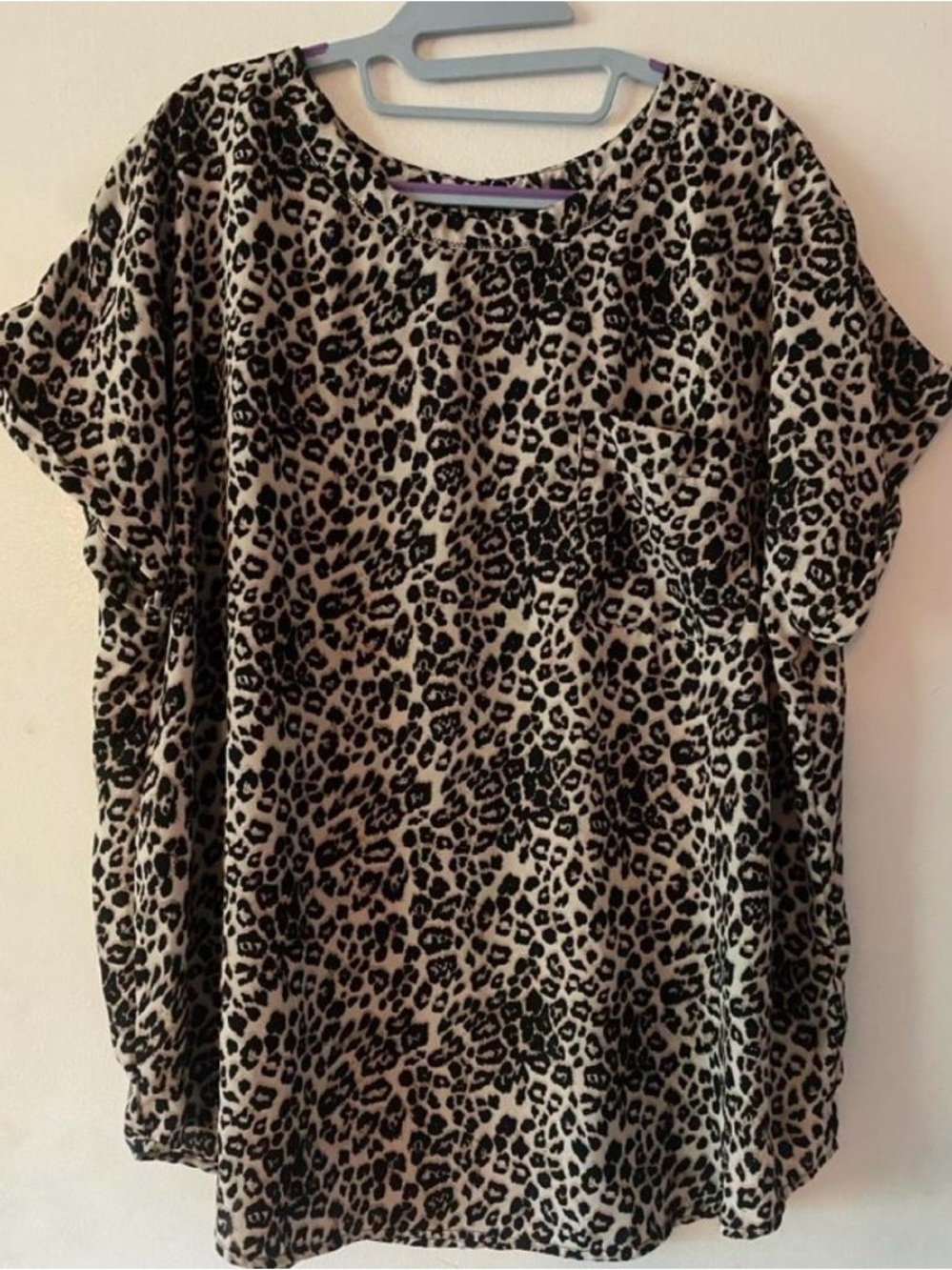 Leopard Print Women’s Top - Black and Cream